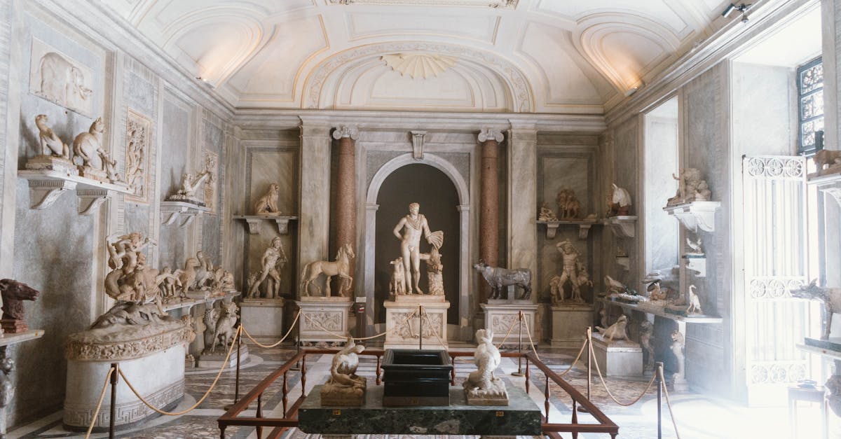 Elegant display of ancient Roman statues in a Rome museum.